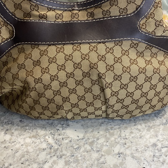 Gucci Queen Medium Hobo Handbag GG Brown Monogram Canvas/Leather - Picture 5 of 14